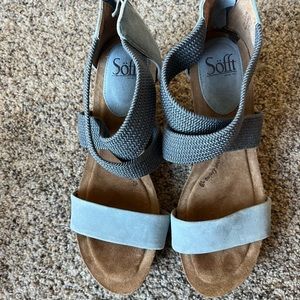 SOFFT brand denim blue wedges